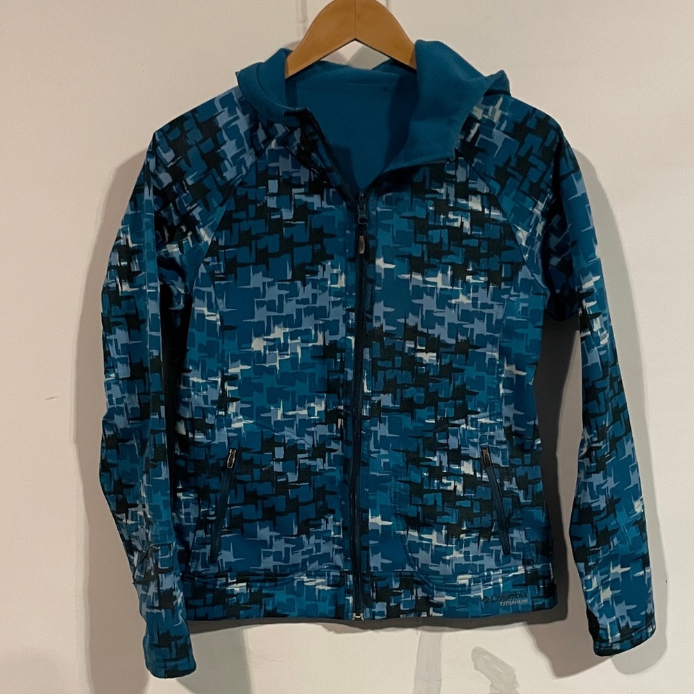 Columbia Blue Multi-Pattern Ski Jacket
